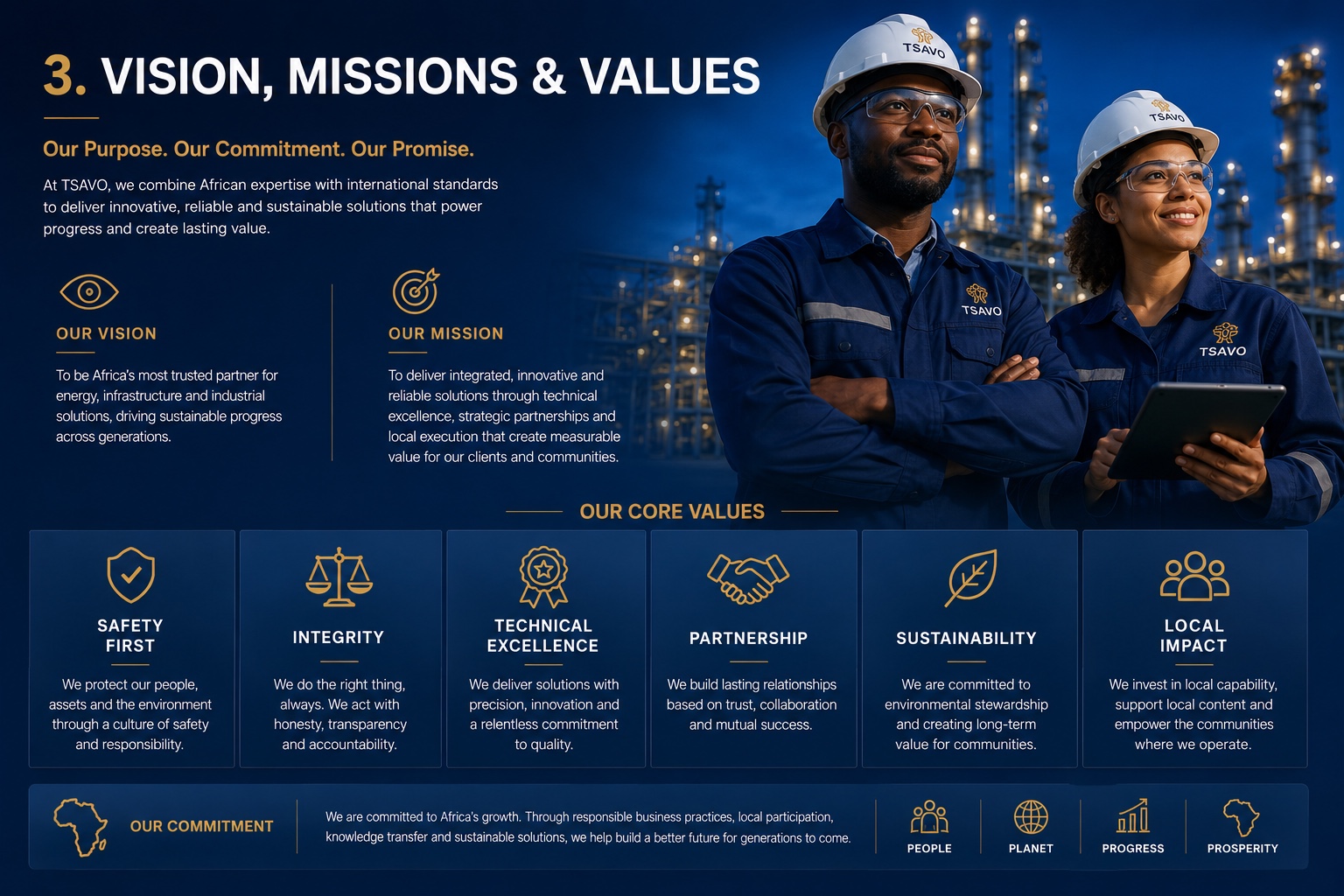 Vision, Missions and Values — Our Purpose, Our Commitment, Our Promise