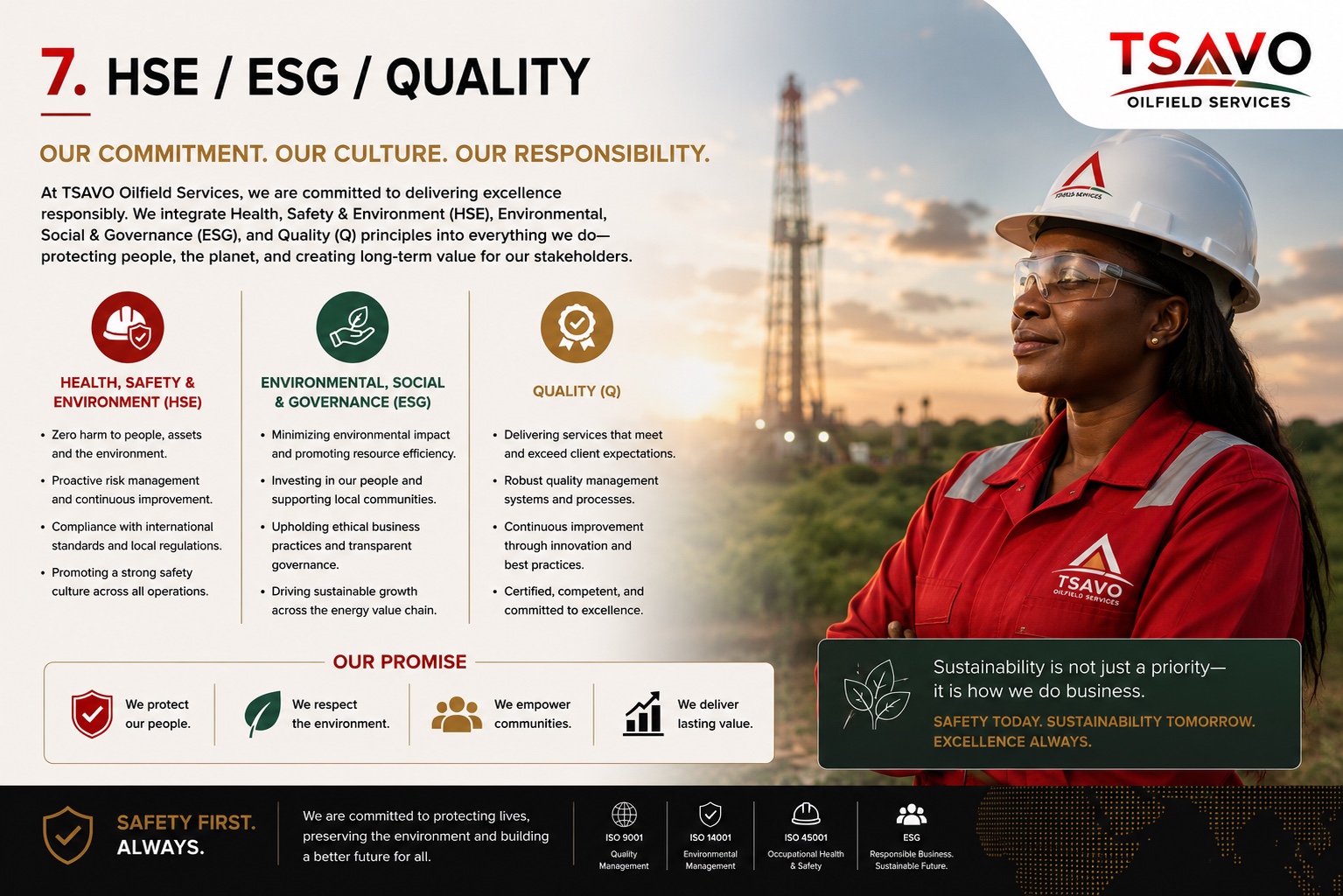 Vision, Missions and Values — Our Purpose, Our Commitment, Our Promise